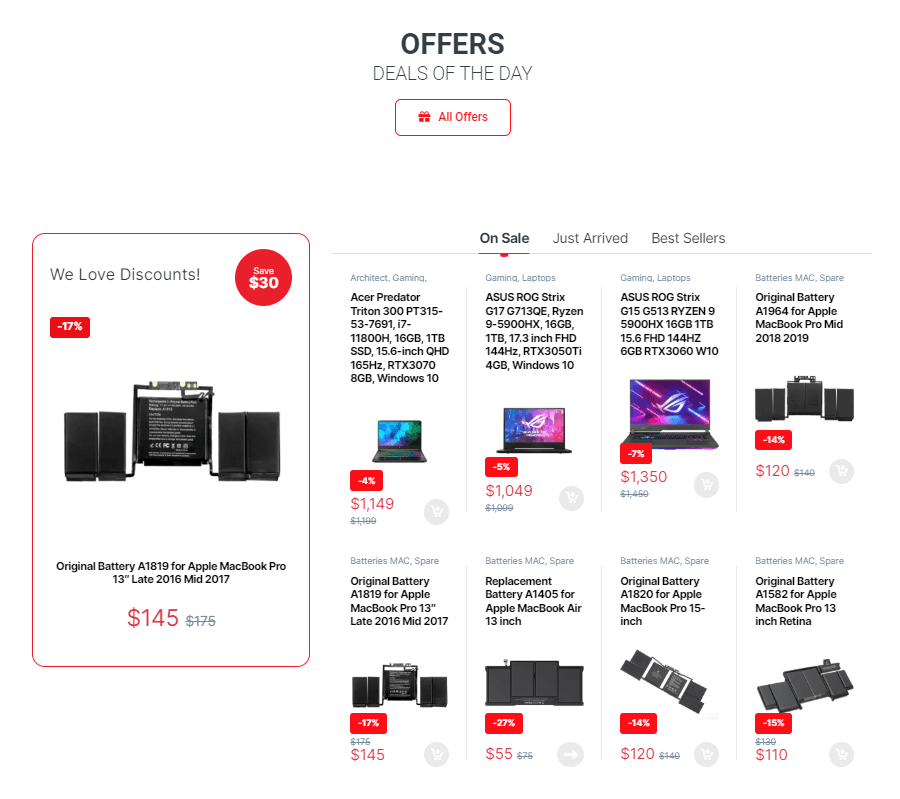 Technomediatrade offers page