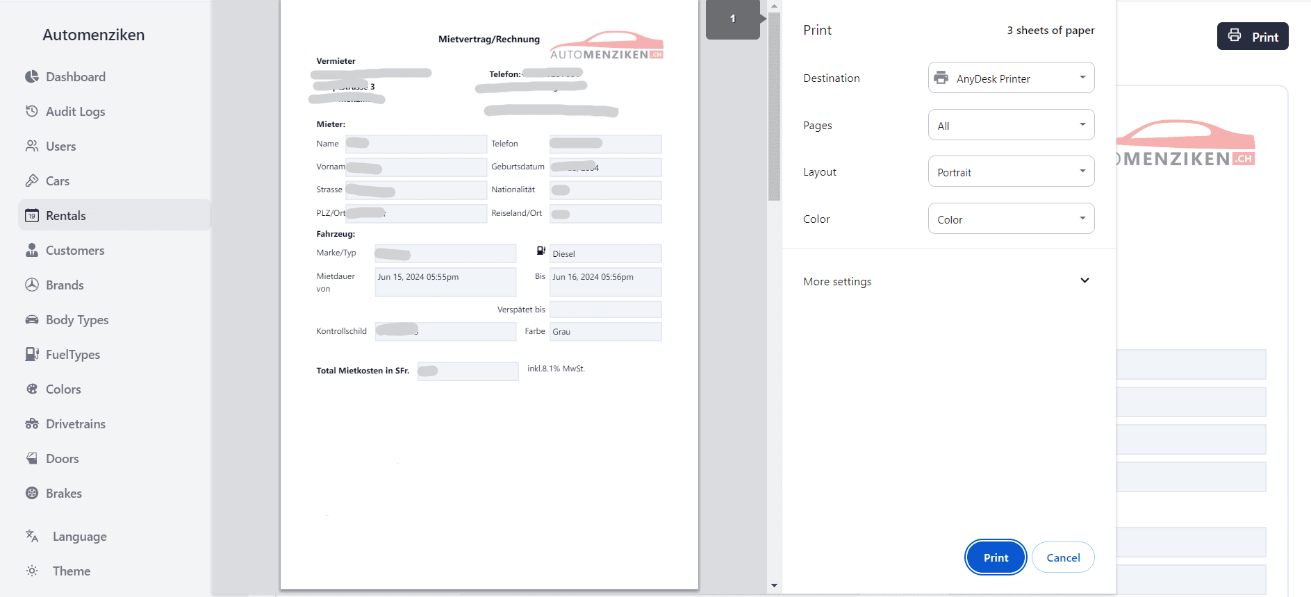 Automenziken contract screen